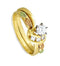 Diamond Bridal Set Engagement and Wedding Ring, 10k Yellow Gold, 12k Green and Rose Gold Black Hills Gold Motif (.34 Ctw)