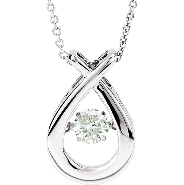 Mystara Diamond Teardrop Pendant 14k White Gold Necklace, 18" (3/8 Cttw)