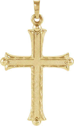 Men's 14k Yellow Gold Cross Pendant (33x23.5MM)