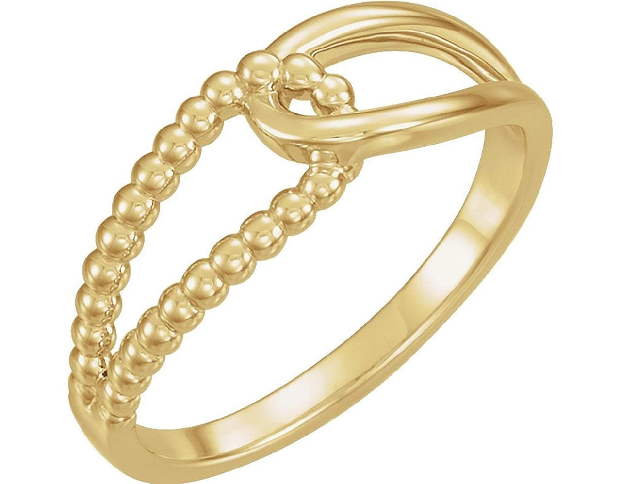 Interlocking Beaded Ring, 14k Yellow Gold