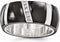 Edward Mirell Black Titanium and Sterling Silver Diamond 10mm Wedding Band (0.1 CT), Size 11.5