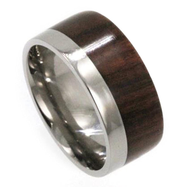 The Men's Jewelry Store (Unisex Jewelry) Ironwood Flat Ring 10mm Comfort Fit Titanium Wedding Band
