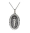 Sterling Silver Oval Miraculous Medal Necklace, 18" (23x16 MM)