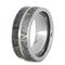 Gibeon Meteorite and Dinosaur Bone 8mm Comfort-Fit Titanium Band, Size 10.5