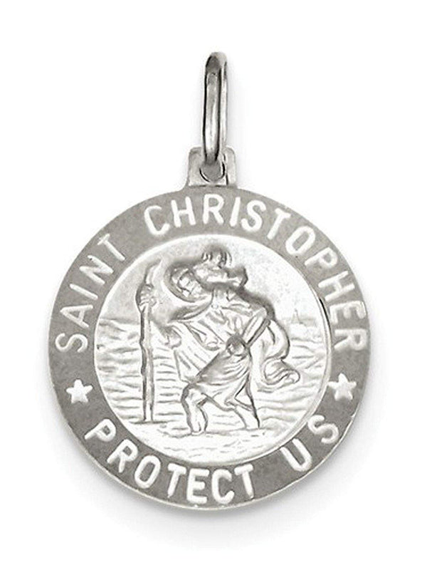 Sterling Silver Saint Christopher Medal Charm Pendant (27X20 MM)