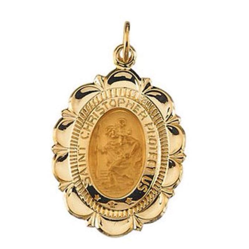 14k Yellow Gold St. Christopher Medal (25x18 MM)