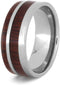 Bloodwood with Titanium Pinstripe 8mm Comfort-Fit Titanium Wedding Band, Size 14.5