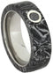 Black Diamond, Black and White Composite Mokume Gane 6mm Comfort-Fit Matte Titanium Wedding Band, Size 15.25