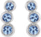 Platinum Aquamarine Three-Stone Ear Climbers