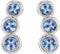 Aquamarine Three-Stone Ear Climbers, Rhodium-Plated 14k White Gold