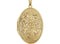 14k Yellow Gold Oval Four Picture Locket with Etched Flower Design