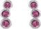 Pink Tourmaline Three-Stone Ear Climbers, Sterling Silver