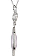 Rose Quartz Marquise Diamond Halo Sterling Silver Drop Necklace, 18"