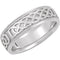 7mm 14k White Gold Celtic Infinity Circle Comfort Fit Milgrain Band, Sizes 5 to 12.5