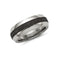 Edward Mirell Stainless Steel with Black Concrete Inlay Stepped 8mm Comfort-Fit Band