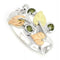 Ave 369 Created Soude Peridot August Birthstone Ring, Sterling Silver, 12k Green and Rose Gold Black Hills Gold Motif