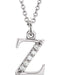 Diamond Initial 'z' Lowercase Alphabet Letter 14k White Gold Pendant Necklace, 16" (.03 Ctw GH, I1)