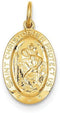 24k Gold-Plated Sterling Silver Saint Christopher Medal (25X17MM)