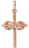 Diamond Infinity-Inspired Cross Pendant, 14k Rose Gold (.06 Ctw, Color G-H, Clarity I1)