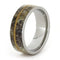 Antler with Oak Wood Pinstripe 8mm Comfort-Fit Titanium Ring