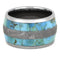 Turquoise, Gibeon Meteorite 15mm Comfort-Fit Titanium Wide Rustic Band