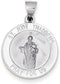 Rhodium-Plated 14k White Gold St. Jude Thaddeus Medal Pendant (21X19MM)