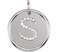 Diamond Initial "S" Necklace, Sterling Silver, 18" (0.1 Ctw, Color GH, Clarity I1)