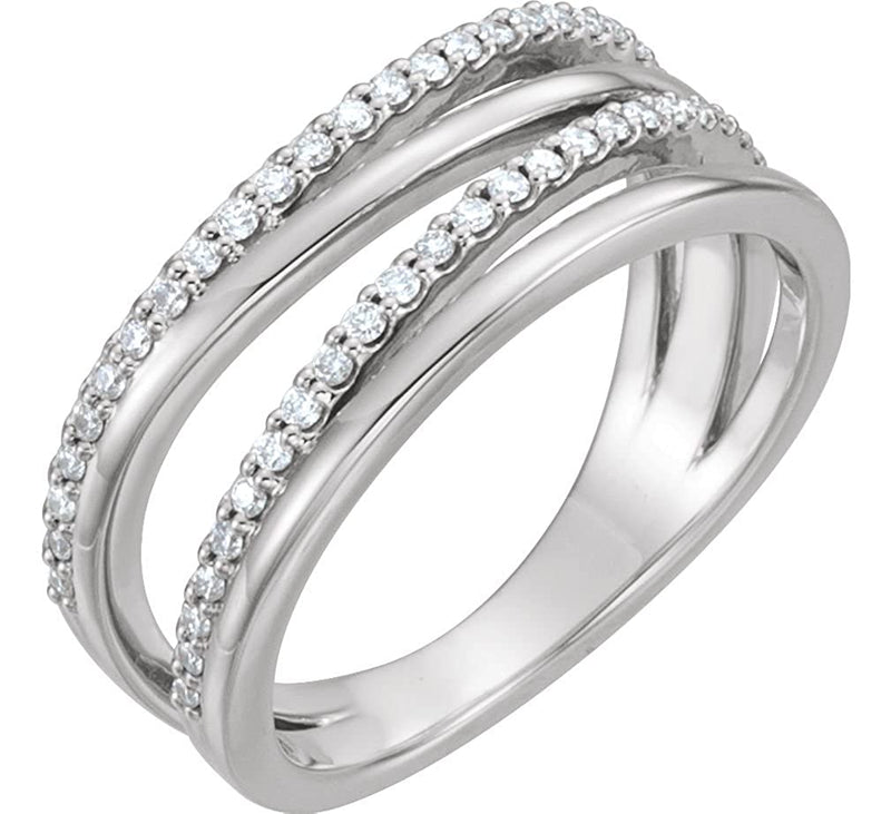 Platinum Diamond Open-Cut Layered Band (.25 Ctw, GH Color, SI2-SI3 Clarity) Size 7