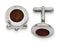 Stainless Steel Wood Inlay Round Cuff Links, 15MM