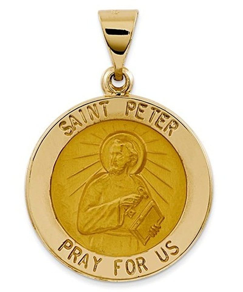 14k Yellow Gold St. Peter Medal Pendant (22X20MM)