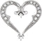 14k White Gold Heart Pendant Slide (GH Color, I1 Clarity, 1/5 Cttw)