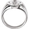 Men's Fleur de Lis Rhodium Plated 14k White Gold Signet Ring, 11 X 16mm