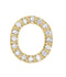 14k Yellow Gold Gold Diamond Letter 'O' Initial Stud Earring (Single Earring) (.07 Ctw, GH Color, I1 Clarity)