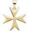 Maltese Cross 14k Yellow Gold Pendant