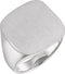 Men's Closed Back Signet Ring, Rhodium-Plated 10k White Gold (20mm)