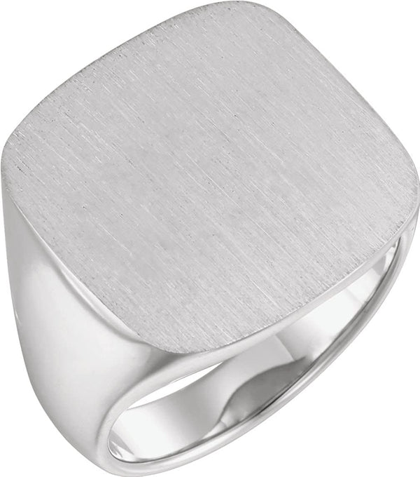 Men's Closed Back Signet Ring, Sterling Silver (20mm)