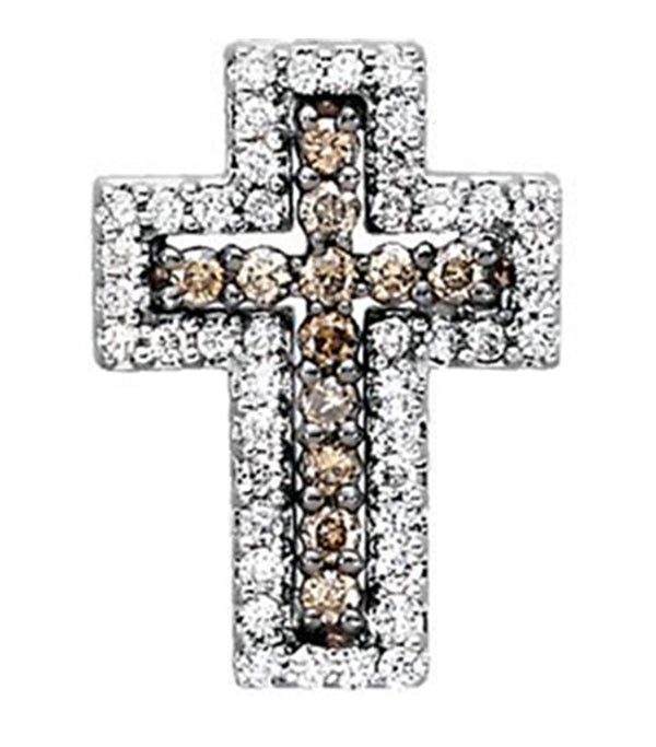 Diamond Chapel Cross 14k White Gold Pendant