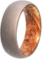 Sindora Wood Inner Sleeve 6mm Comfort Fit Sandblasted Titanium Wedding Band, Size 11