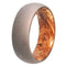 Sindora Wood Inner Sleeve 6mm Comfort Fit Sandblasted Titanium Wedding Band