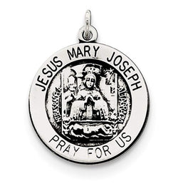 Sterling Silver Antiqued Holy Family Medal (20X15MM)