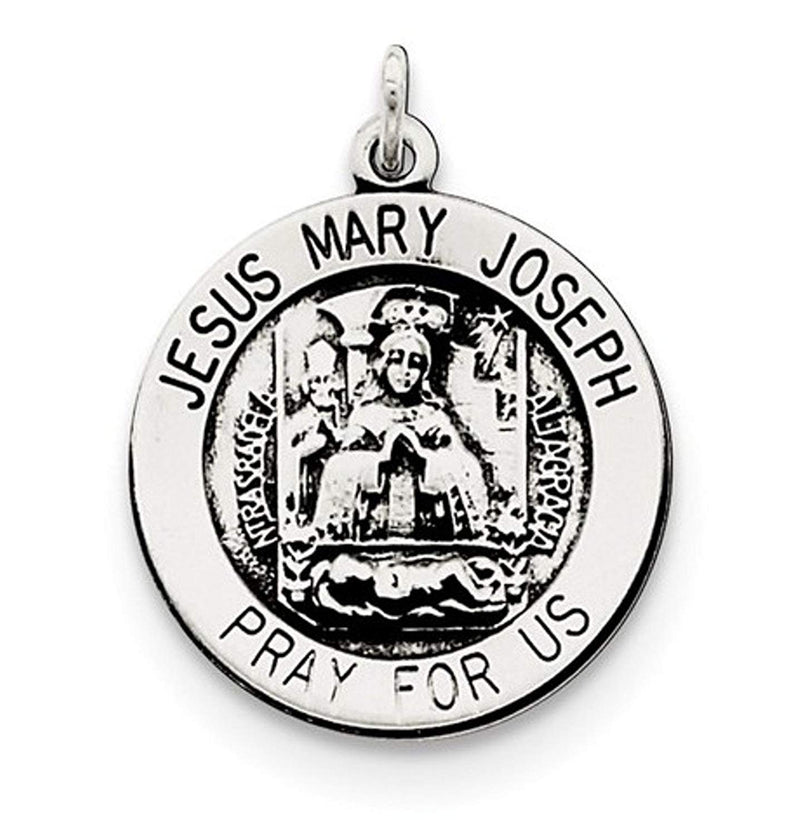 Sterling Silver Antiqued Holy Family Medal (20X15MM)