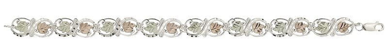 Diamond-Cut Infinity Bracelet, Sterling Silver, 12k Green Gold, 12k Rose Gold Black Hills Gold, 7.75"