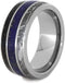 The Men's Jewelry Store (Unisex Jewelry) Dinosaur Bone, Gibeon Meteorite, Lapis Lazuli 10mm Comfort-Fit Titanium Wedding Band, Size 4.25