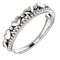 Stackable Beaded Heart Comfort-Fit Ring, Rhodium-Plated 14k White Gold