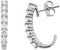 Diamond J-Hoop Earrings, Rhodium-Plated 14k White Gold (1 Ctw, Color G-H, Clarity I1)