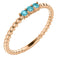 Blue Zircon Beaded Ring, 14k Rose Gold, Size 6.5