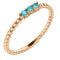 Blue Zircon Beaded Ring, 14k Rose Gold, Size 6.5