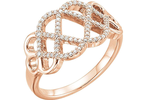 Diamond Woven Ring, 14k Rose Gold (1/5 Ctw, Color G-H, Clarity I1)