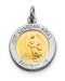 Rhodium-Plated Sterling Silver And Vermeil Guardian Angel Medal (20X15MM)