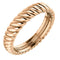 14k Rose Gold 3.75mm Comfort-Fit Rope Pattern Band, Size 4.5